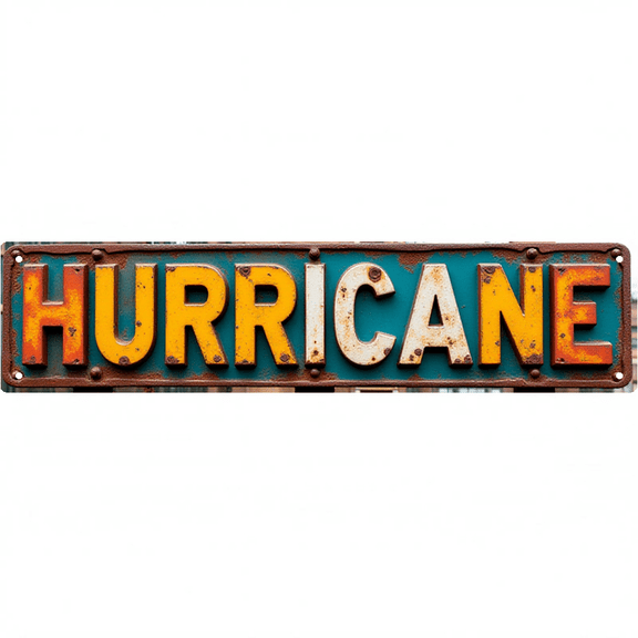 Decorative Wall Art 16x4 Inch Tin Signs "HURRICANE" Street Decor for Bedroom Garage Bar Vintage Man Cave bar decor wall decor street signs