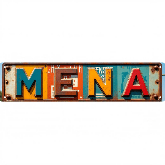 Decorative Wall Art 16x4 Inch Tin Signs "MENA" Street Decor for Bedroom Garage Bar Vintage Man Cave room decor wall decor patio signs