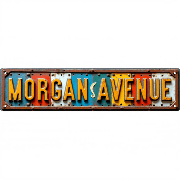 Decorative Wall Art 16x4 Inch Tin Signs "MORGAN AVENUE" Street Decor for Bedroom Garage Bar Vintage Man Cave wall decor metal signs patio signs