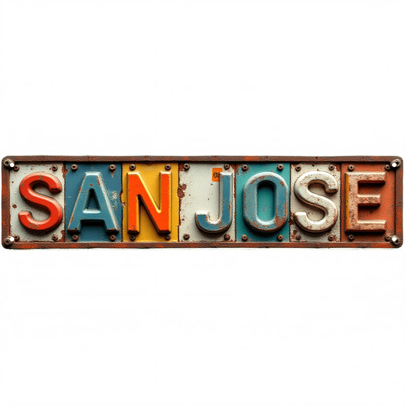 Decorative Wall Art 16x4 Inch Tin Signs "SAN JOSE" Street Decor for Bedroom Garage Bar Vintage Man Cave bar decor wall decor room decor