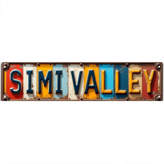 Decorative Wall Art 16x4 Inch Tin Signs "SIMI VALLEY" Street Decor for Bedroom Garage Bar Vintage Man Cave patio signs wall decor room decor