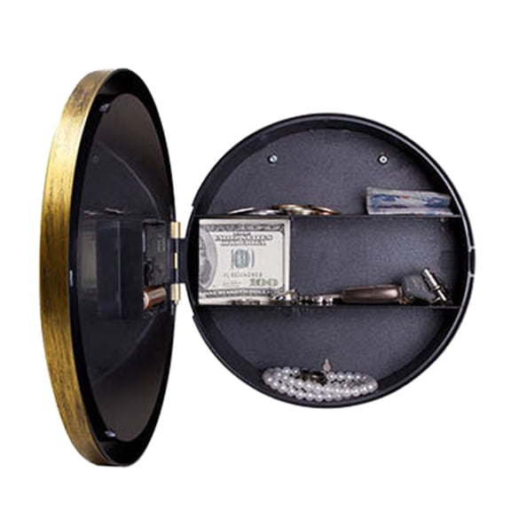 Decorative Wall Clock with Hiddens Compartment Safe Cash Storing Box Cash Container Jewelry and Valuables Organizers