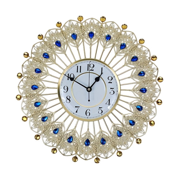 Decorative Wall Clocks Large Crystal Peacocks Wall Clock for Living Room Decors