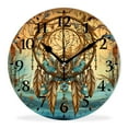 thumbnail image 1 of Decorative Wall Clocks Non-Ticking Silent Quartz Clocks with Arabic Numerals for Home-Beautiful Dream Catcher Drawing(10inch), 1 of 4