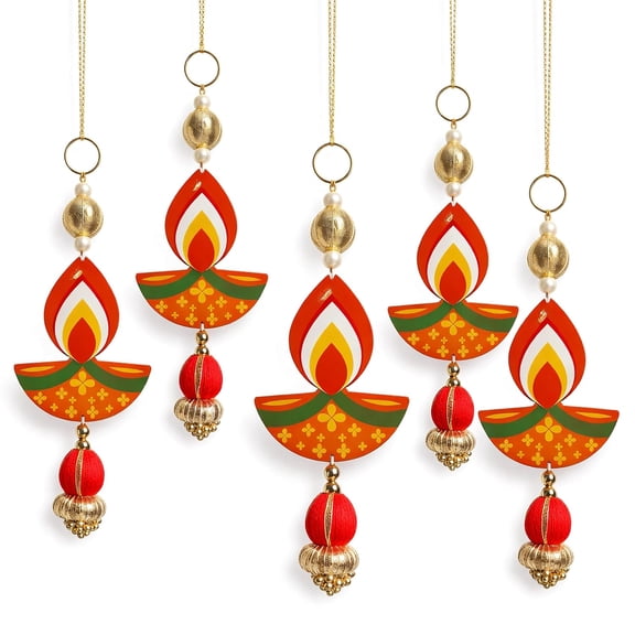 Decorative Wall Decor for Ganpati Diwali Navratri Ethentic Hanging for Home Decor Entrance (6, Diya)