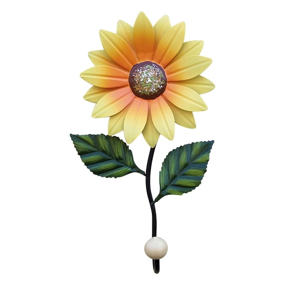 Decorative Wall Hook under $5! Ke1Clo Metal Flower Design for Keys Coats Hats Home Decor Durable Iron Construction Multifunctional Sunflower Art