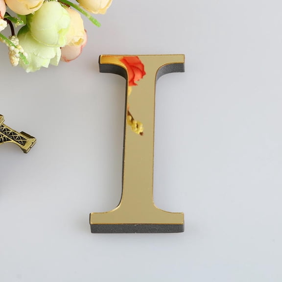 Decorative Wall Letters, Mirror Surface Gold Capital Letter I, Self-Adhesive Alphabet Sign, 1Pc Individual Letter Decor, Smooth Polished Finish for Home, Party, and Personalized