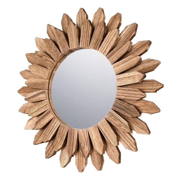 Decorative Wall Mirror Cosmetic Mirror Wooden Wall Art Decor ,Dressing Mirror Makeup Mirror for Entryway Hallway Hotel Indoor 30cm