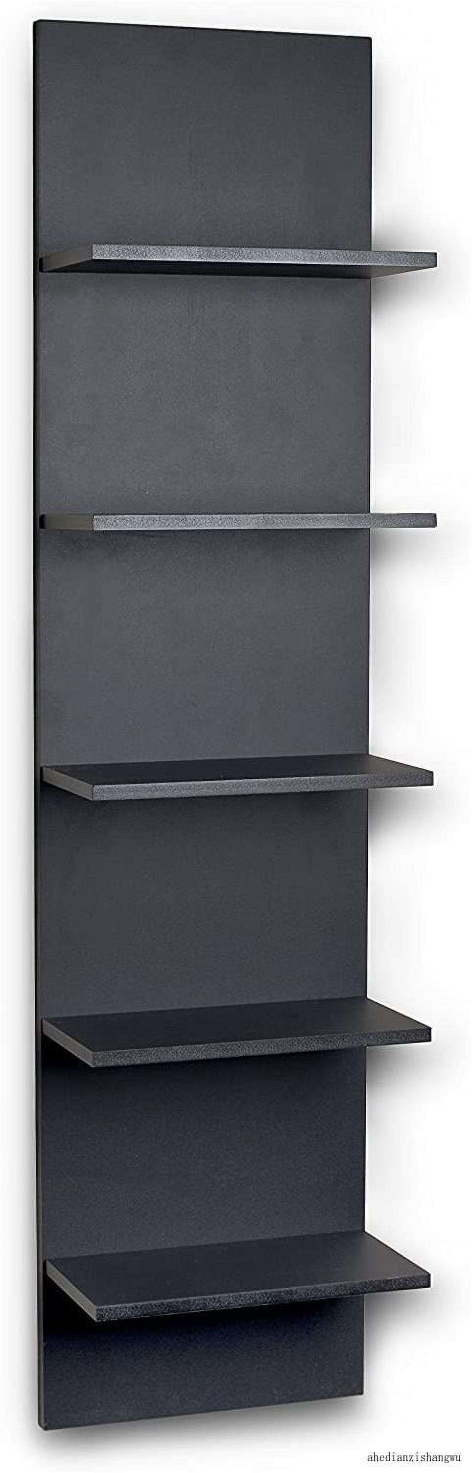 . Decorative Wall Mount Vertical Shelving Unit Modern Column Shelves (Black)