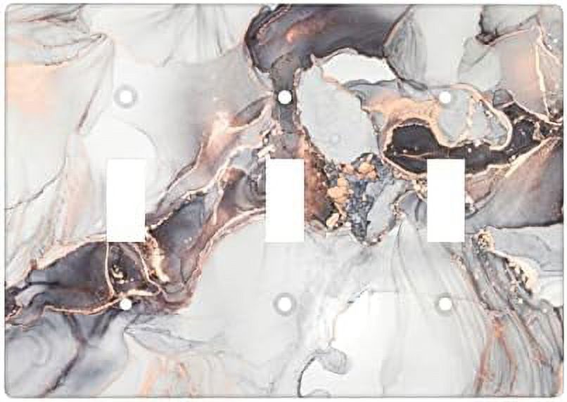 Decorative Wall Plate Gray Marble Abstract Switch Cover Double Gang