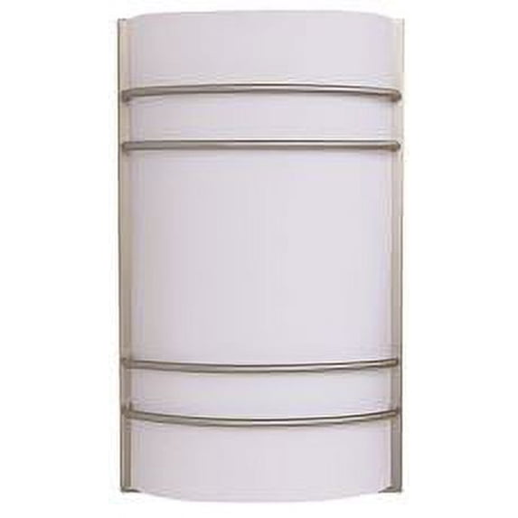 National Brand Alternative 617638 Decorative Wall Sconce Fixture with Two 13W GU24 Type Fluorescent Lamps, 7-1/2", Brushed Nickel