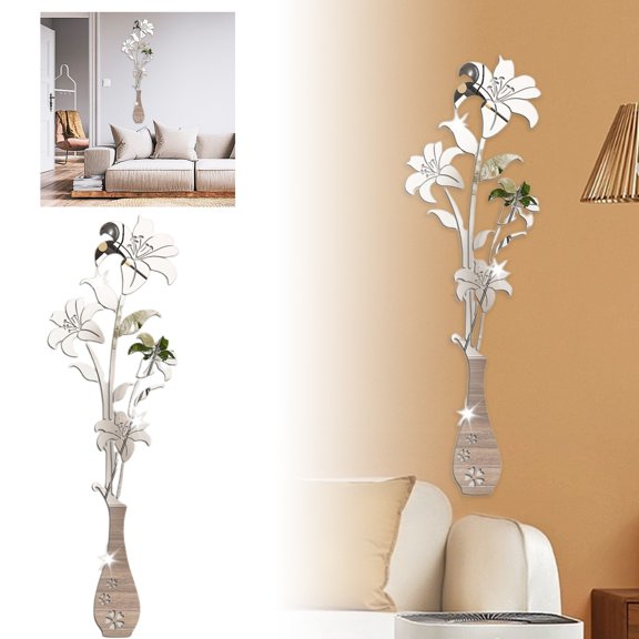 Decorative Wall Stickers - Acrylic Flower Pattern - for Living Room, Bedroom - Easy Installation - Stylish Enhancements