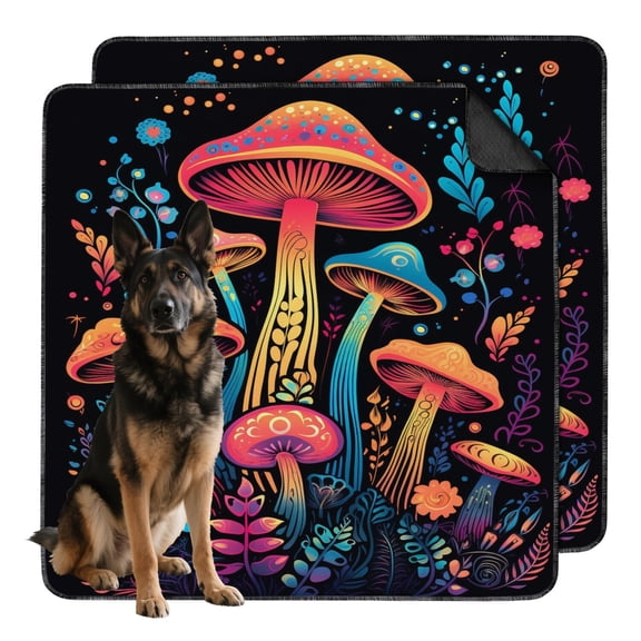 Decorative Washable Pet Training Pads, Large Reusable Absorbent Mat Featuring Plant Themes for Home and Kennel Use (Plant patterns, 48"x48")
