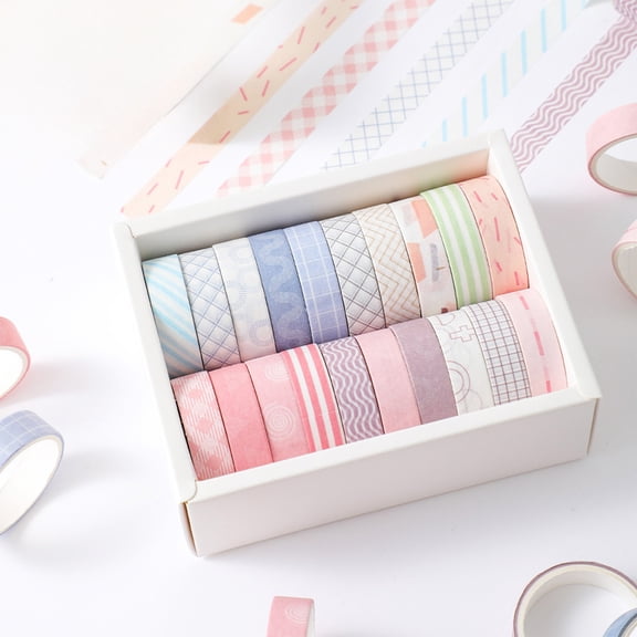 Decorative Washi Tape Set for Scrapbooking Journaling and Planner Crafts, 20 Piece Paper Tape for Notebooks DIY Cards and Gift Wrapping