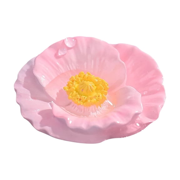 Decorative Water Bird Feeder with Pool Basin Sealing Design for Garden Patio Balcony Pink