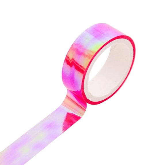 Decorative Waterproof Masking Tape for Journaling, Scrapbooking, Gift Wrapping, Craft DIY, 1.5cm(0.6in) Width Thick Premium Durable Tape Rolls, 1Roll, Multicolor, Easy to Use(Pink,196x0.6")