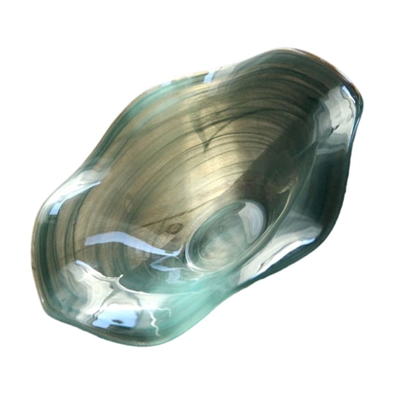 Decorative Waved Glass Appetizer Plate Snacks Fruit Serving Tray Contemporary Dishwasher Safe Home Dining Tableware