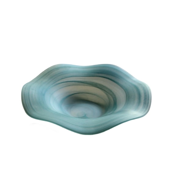 Decorative Waved Glass Appetizer Plate Snacks Fruit Serving Tray Contemporary Dishwasher Safe Home Dining Tableware