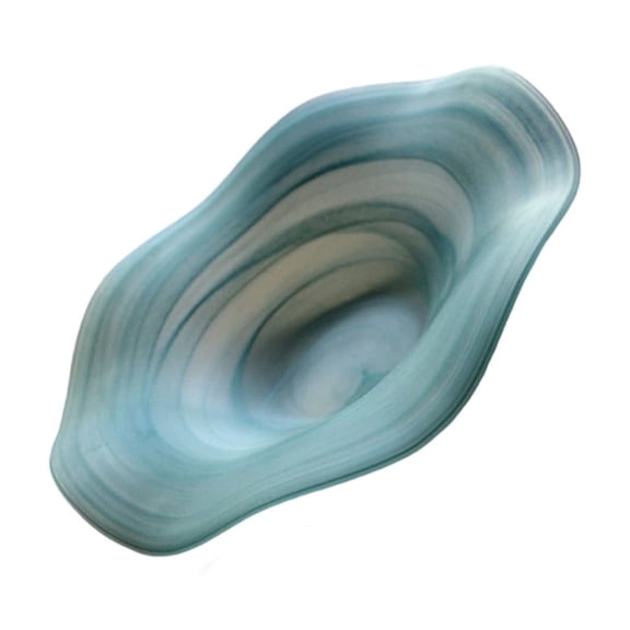 Decorative Waved Glass Tray Contemporary Appetizer Plate Snacks Serving Platter Tableware For Home Entertaining