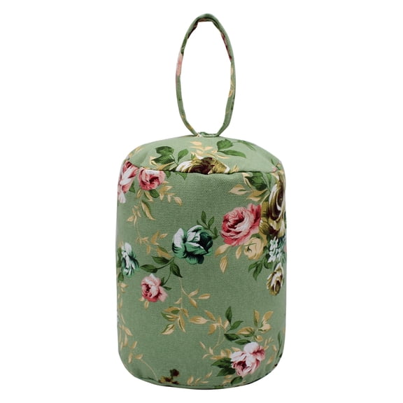 Decorative Weighted Door Stopper, Cylinder Fabric Door Stop with Handle, Heavy Duty Door Floor Stop Wall Protectors for Home Office Bedroom Living Room