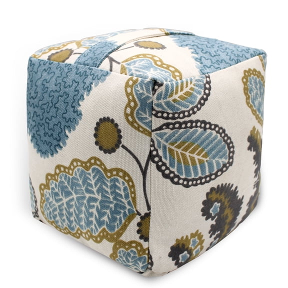 Decorative Weighted Door Stopper, Fabric Door Stop with Handle, Square Cube Heavy Duty Door Floor Stop Wall Protectors for Home Office Bedroom Living Room Exterior Doors, Leaves