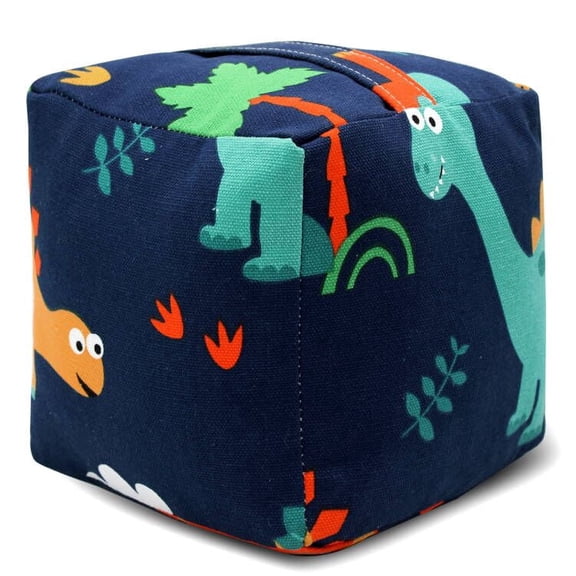 Decorative Weighted Door Stopper, Fabric Door Stop with Handle, Square Cube Heavy Duty Door Floor Stop Wall Protectors for Home Office Bedroom Living Room Exterior Doors, Leaves