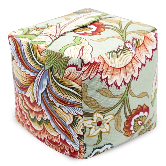 Decorative Weighted Door Stopper, Fabric Door Stop with Handle, Square Cube Heavy Duty Door Floor Stop Wall Protectors for Home Office Bedroom Living Room Exterior Doors, Leaves