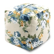 Decorative Weighted Door Stopper, Fabric Door Stop with Handle, Square Cube Heavy Duty Door Floor Stop Wall Protectors for Home Office Bedroom Living Room Exterior Doors, Leaves