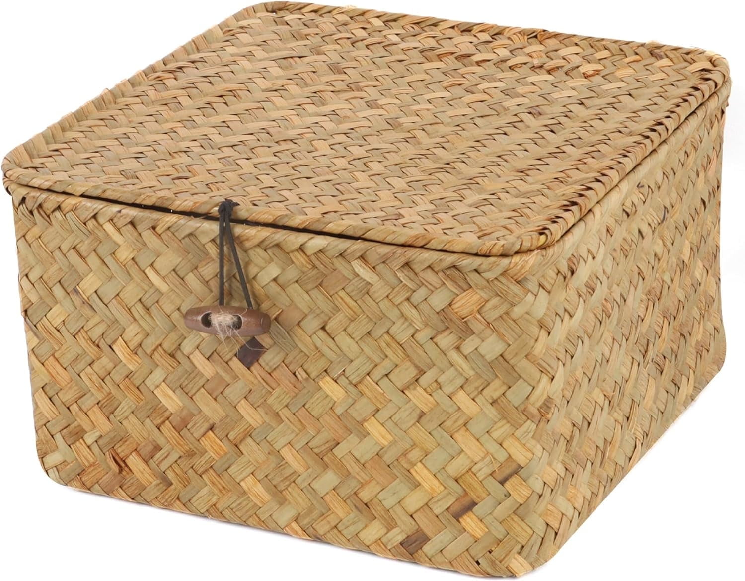 Decorative Wicker Storage Bins with Lids,Medium Desktop Makeup ...