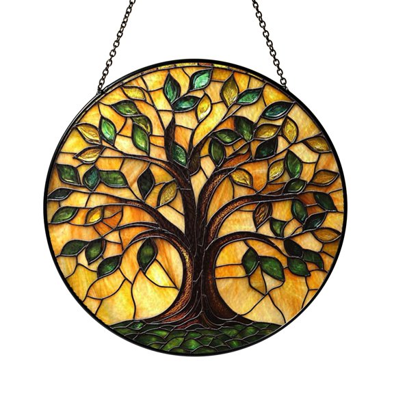 Decorative Window Hanging – Tree with Warm Tones Design