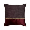 thumbnail image 1 of Decorative Wine 12"x12" (30x30 cm) Sqaure Throw Pillows, Jute & Satin Jute Lace Throw Pillows For Couch, Patchwork Pattern Modern Style - Jute Wine Suit, 1 of 5