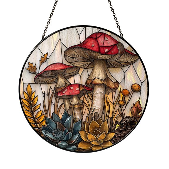 Decorative Winged Form Illustration Stained Glass Suncatcher – Window Decor