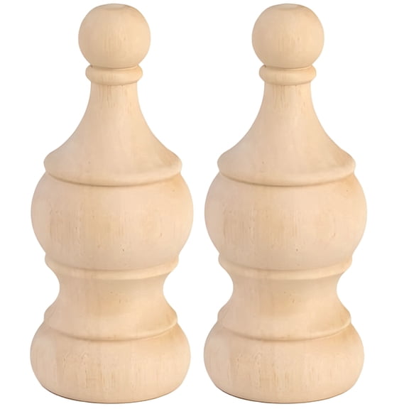 2-Pack Unfinished Wooden Finials (for Bed Posts) Wooden Finials Suitable for Furniture, DIY Crafts, and Home Decor