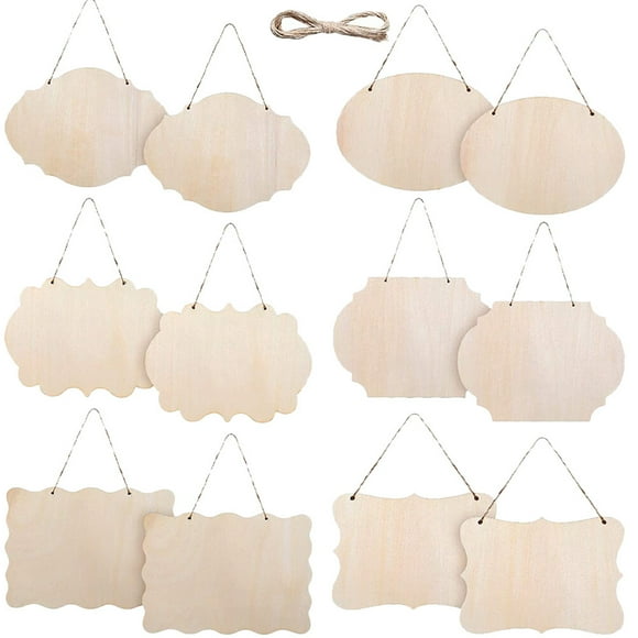 12 Pcs Wood Chip Listing Blank Wooden Sign Board Manual