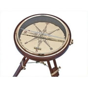 decorative wooden brass compass table 23 inch