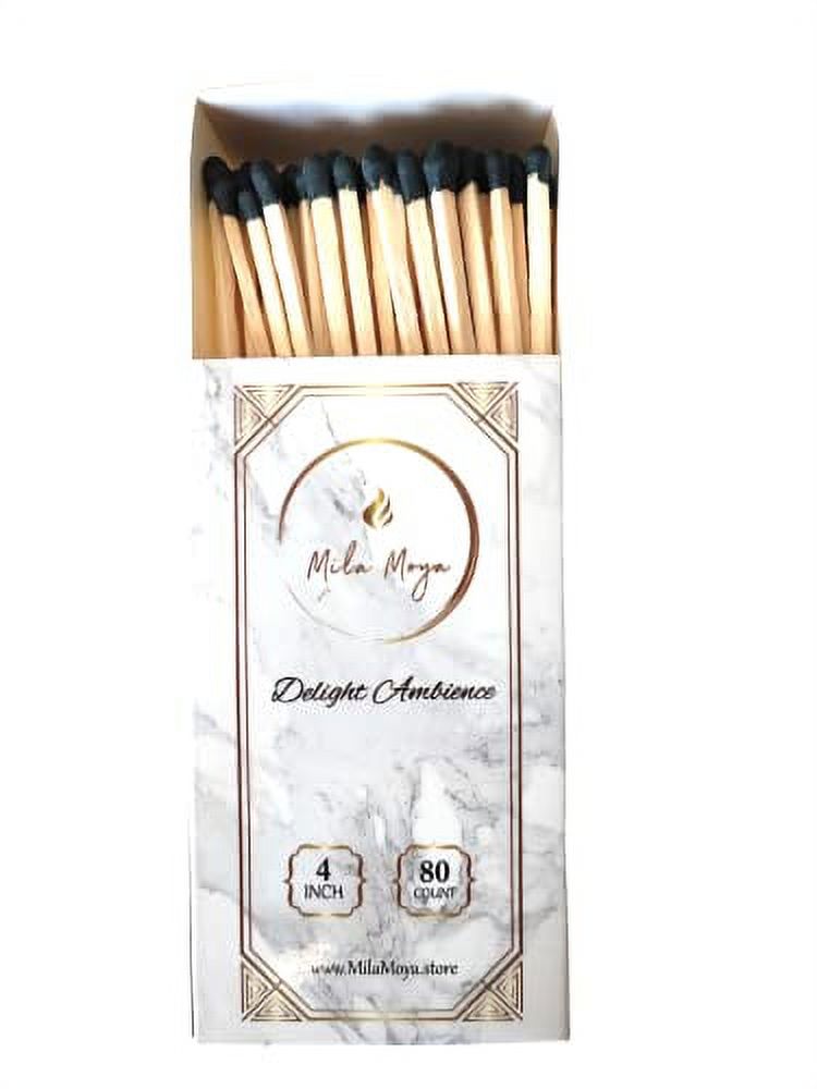Decorative Wooden Matches 4in/10cm 80 Count Long Matches for