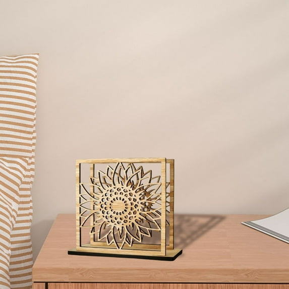 Wooden Napkin Holder Elegant Desktop Farmhouse Style Tabletop Organizer Stylish Serviette Stand for Home Kitchen