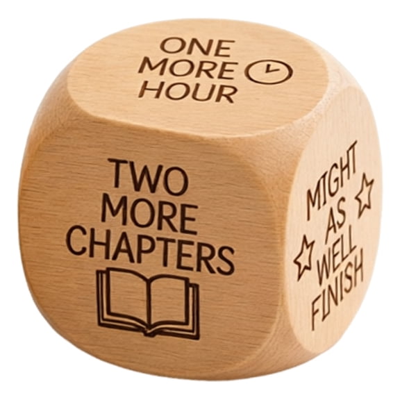 Decorative Wooden Reading Decision Dice for Book Lovers, Classroom & Office Table Accent, Humorous Gift Choice for Teachers and Father’s Day