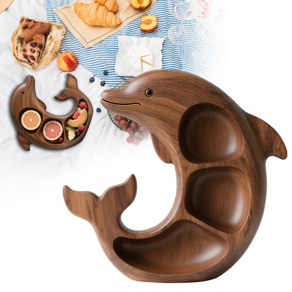 Decorative Wooden Serving Platter with Removable Trays, Grooved Charcuterie Board for Cheese, Snacks and Home Decor