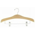 thumbnail image 1 of Decorative Wooden Suit Hanger w/Clips (Natural), 1 of 1