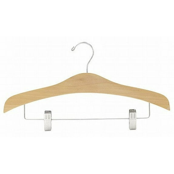 Decorative Wooden Suit Hanger w/Clips (Natural)