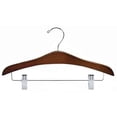 thumbnail image 1 of Decorative Wooden Suit Hanger w/Clips (Walnut/Chrome), 1 of 1