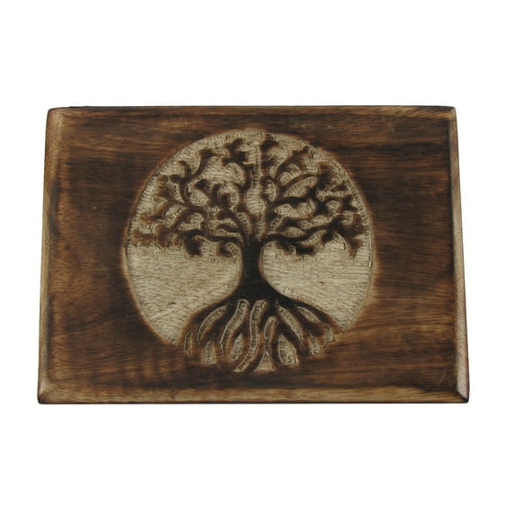 Decorative Wooden Tree Of Life Keepsake Memory Box Chakra Jewelry Stash Storage Chest