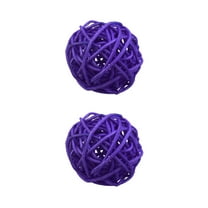 Decorative Woven Rattan Balls for Home Decor, Vases, Weddings, and Pet Toys - Set of 2