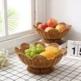 thumbnail image 1 of Decorative Woven Rattan Bowl with Scalloped Edges, Natural Handwoven Serving Bowl for Fruit, Bread, or Keys - Boho Home Decor, Farmhouse Kitchen, and Coffee Table Centerpiece, 1 of 6