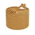 thumbnail image 1 of Decorative Woven Rope Basket with Handles - Small Round Storage Bin for Organizing Shelves, Closet, Snacks, Laundry | Desktop & Home Decor, 1 of 5