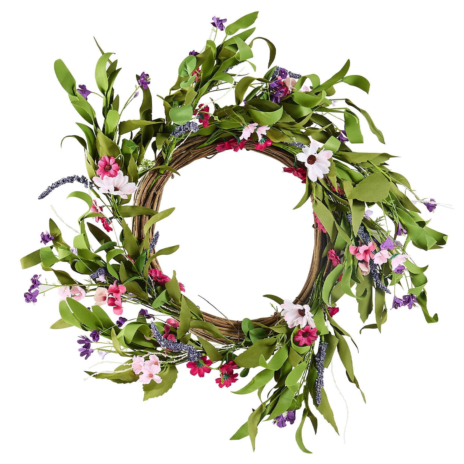 Decorative Wreath 1:1 Replica Daisy Flowers, Full Lush Lifelike Floral Wreath, Vibrant Realistic Artificial Flower Wreath for Front Door Wall Decor