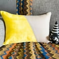 thumbnail image 1 of Decorative Yellow 12"x16" (30x40 cm) Lumbar Pillow Cover, Velvet & Linen Solid Color Block Oblong Pillow, Patchwork Pattern Modern Style - Velutinous Yellow, 1 of 10