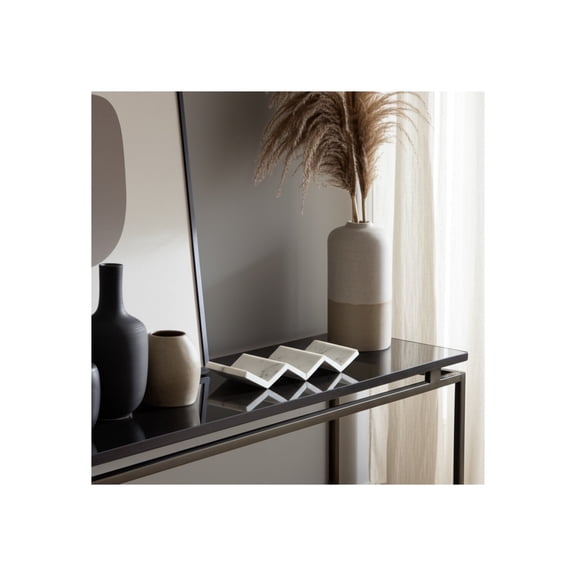 Decorative Zig Zag Wine Bottle Holder - Marble Tabletop Wine Storage Racks for Kitchen Countertop - Modern Bottle Holder Rack Accent for Home Bar, Dinning Room, and Tabletop Display - 2", White