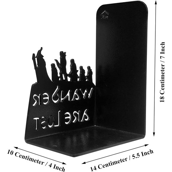 Decorative bookends for Shelves, Heavy Metal Bookends, Unique Bookends, Non Skid Book Ends, Book Stopper for Home/Office Decor/Shelves, 7 X 5.51 X 4 in/Piece (with Quote on Product)